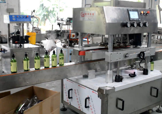 8 ζευγάρια τροχιά περιστροφή γραμμική μηχανή κάλυψης για μπουκάλια εμπορευμάτων 30-120mm διάμετρος