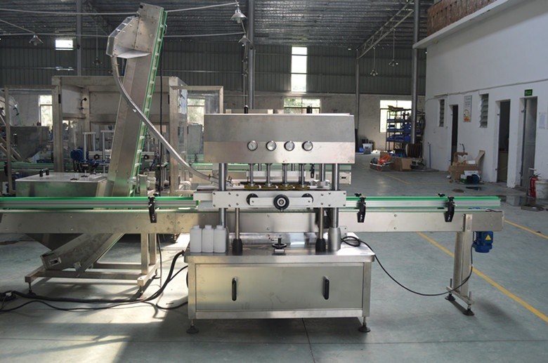 8 ζευγάρια τροχιά περιστροφή γραμμική μηχανή κάλυψης για μπουκάλια εμπορευμάτων 30-120mm διάμετρος